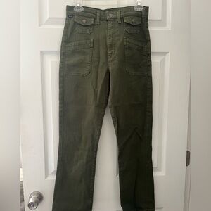 Citizens of humanity, green Dunham, straight leg skinny, cargo pants size 27
